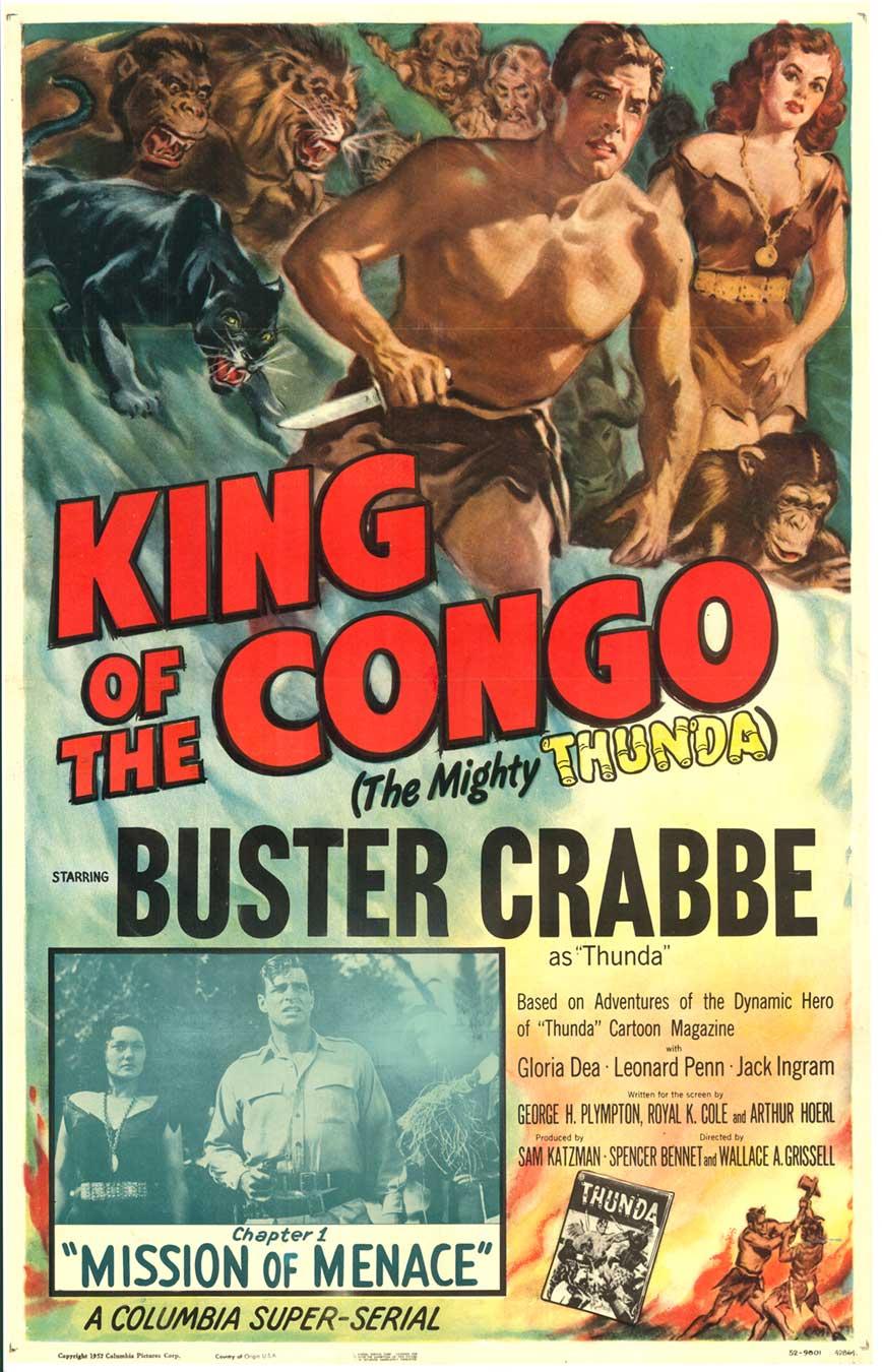 Unknown Landscape Print - Original "King of the Congo", Chapter 1 "Mission of Menace" vintage movie poster