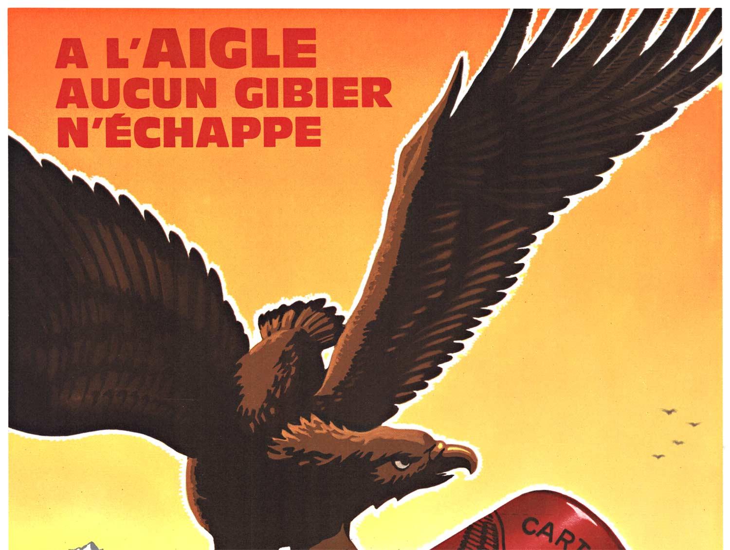 Cartel original de época L' Aigle Cartouche a Longue Portée  cartuchos de escopeta - Print de Unknown