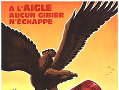 Original L' Aigle Cartouche a Longue Portée vintage poster  shotgun shells