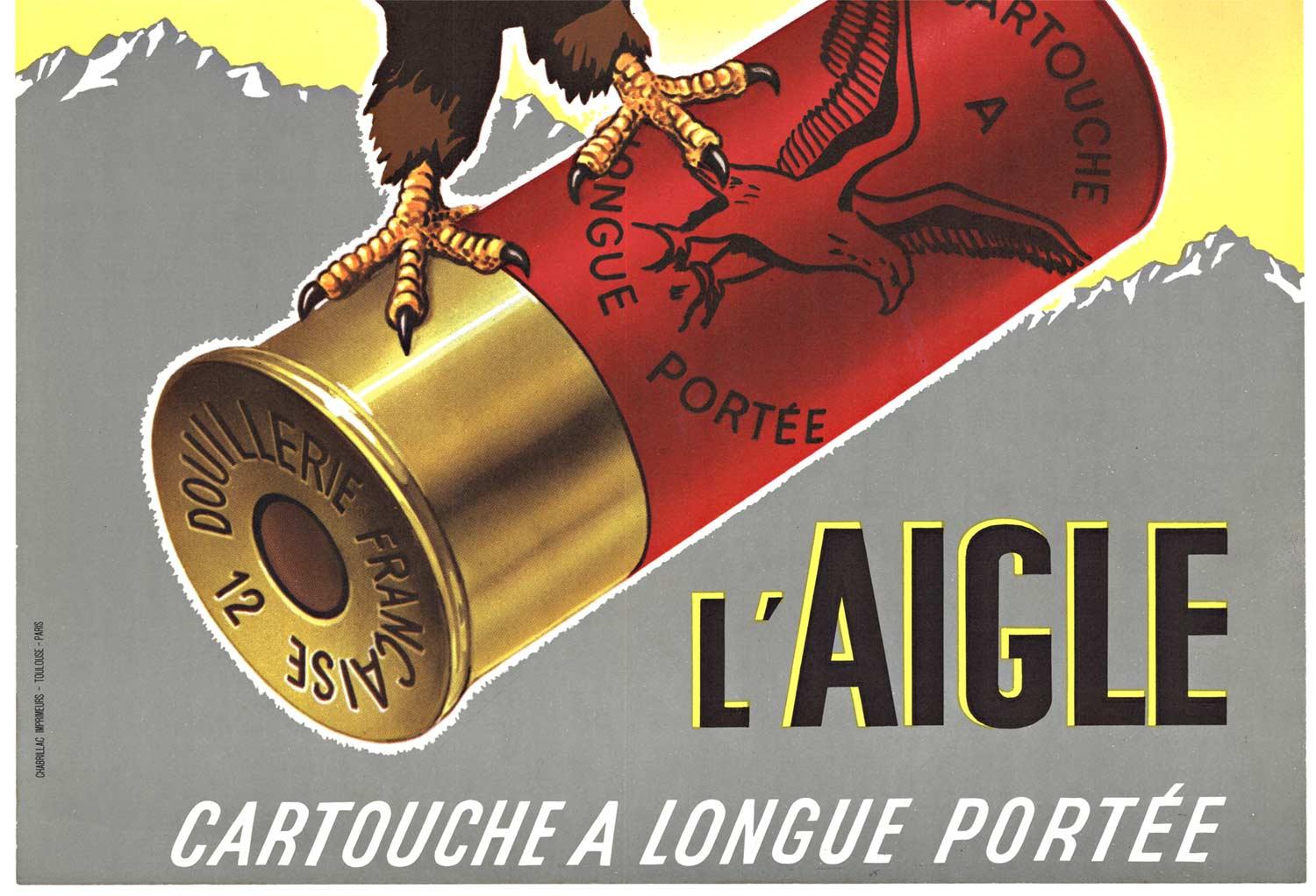 Cartel original de época L' Aigle Cartouche a Longue Portée  cartuchos de escopeta - Print moderno estadounidense de Unknown