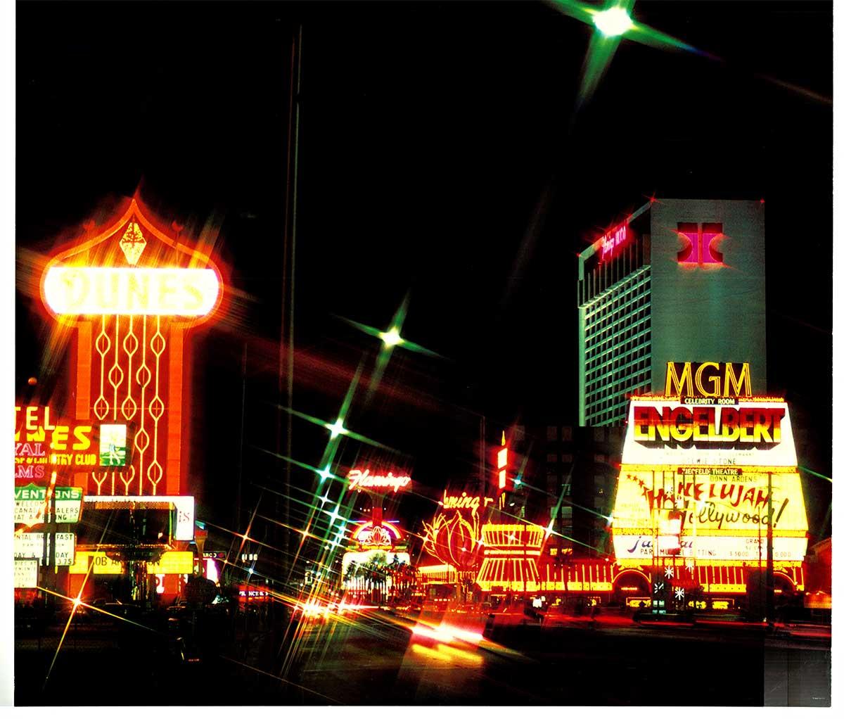 Cartel de viaje original de Las Vegas Nevada de American Airlines (de noche) - Print de Unknown