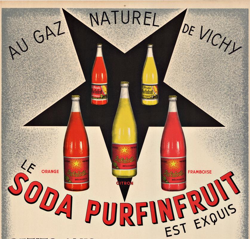 Affiche française d'origine Le Soda Purfinfruit - Modernisme américain Print par Unknown