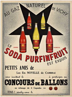 Original "Le Soda Purfinfruit" vintage French poster