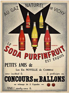 Original "Le Soda Purfinfruit" Vintage French poster