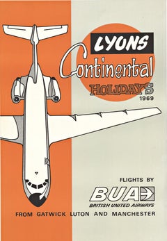 Vintage Original Lyons Continental Holidays via British 