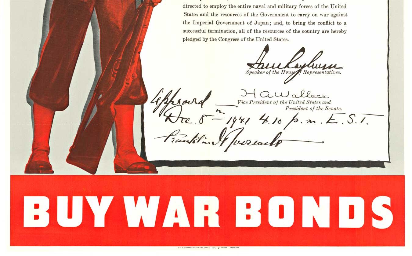 Original Make Your Own Declaration of War vintage World Ware Two poster (Faites votre propre déclaration de guerre) - Réalisme américain Print par Unknown