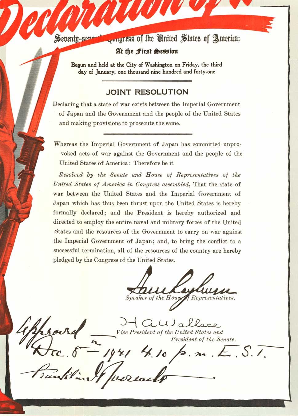 Original vintage poster:  Make your own Declaration of War, Buy War Bonds.   Size 22
