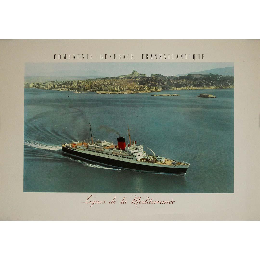 Original maritime poster from the Compagnie Générale Transatlantique (CGT) - Print by Unknown
