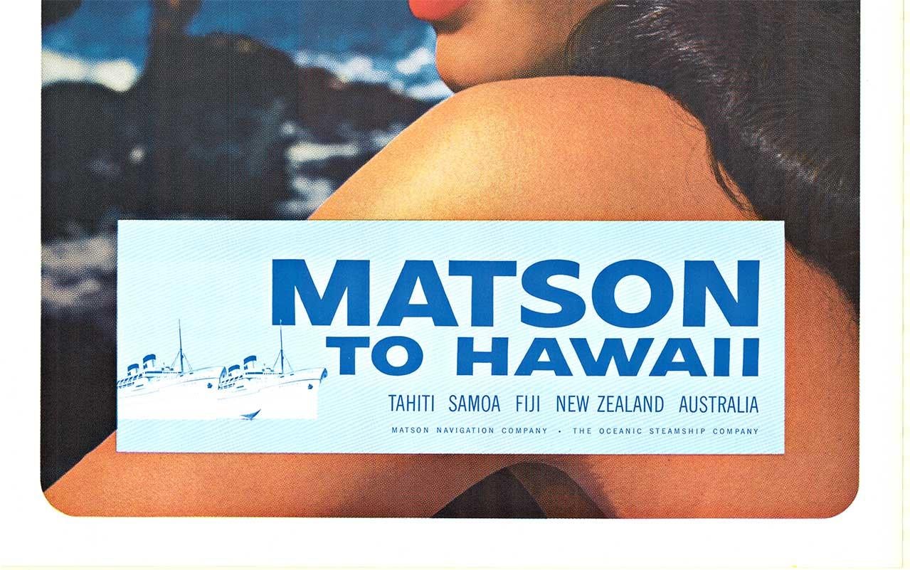 Affiche de voyage vintage Matson to Hawaii Cruise Ship (en anglais) - Réalisme américain Print par Unknown