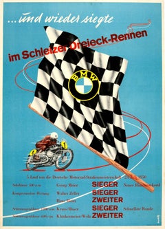 Original Motorcycle Sport Event Poster For Schleizer Dreieck Rennen Motor Racing