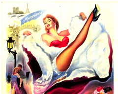 Original MOULIN ROUGE French Cabaret movie poster, Toulouse-Lautrec