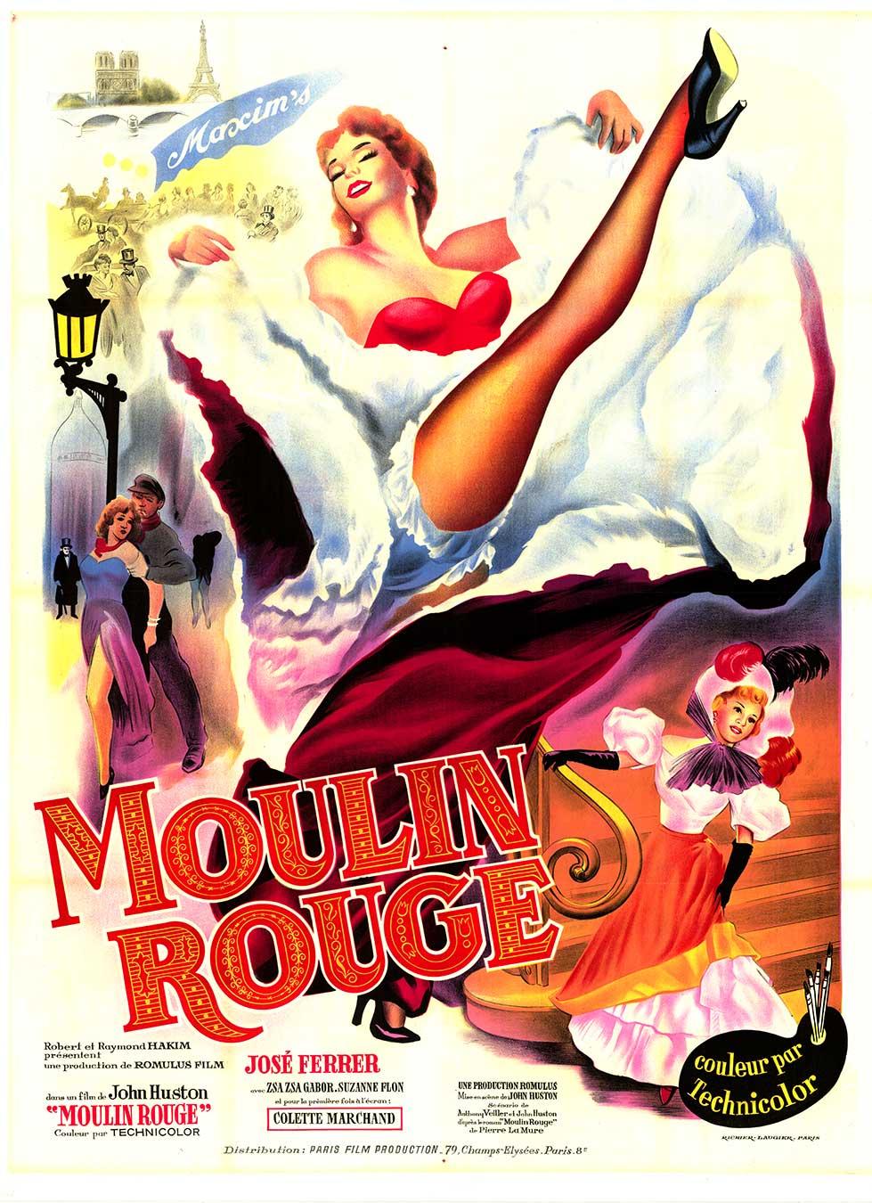 Locandina originale del film MOULIN ROUGE French Cabaret, Toulouse-Lautrec