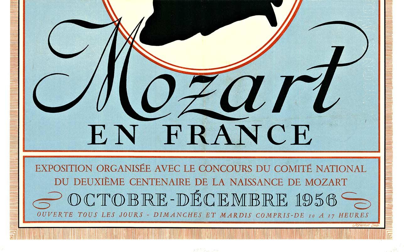 Poster francese d'epoca originale Mozart en France, 200° compleanno di Mozart - Print Art Nouveau di Unknown