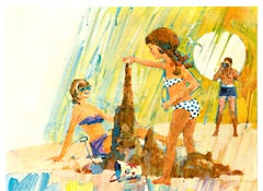 Original National Florida's Westcoast vintage airline poster, linen-backed