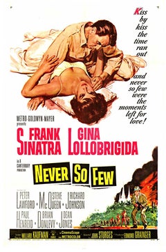 Original "Never So Few" vintage movie 1959 poster US 1-sheet  film  Cinema