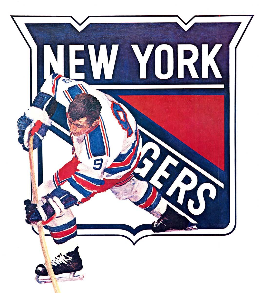 Original New York Rangers Jahrgang 1971 Eishockey Poster – Print von Unknown