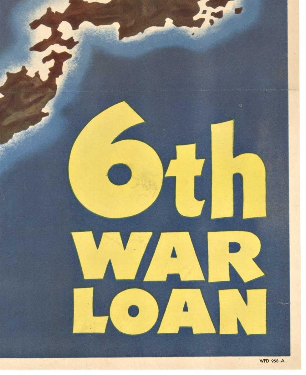 ¡Original NEXT! 6º Préstamo de Guerra cartel vintage 1944  Segunda Guerra Mundial - Print de Unknown