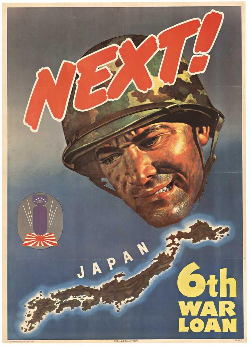 Original NEXT! 6th War Loan vintage 1944 poster  World War 2