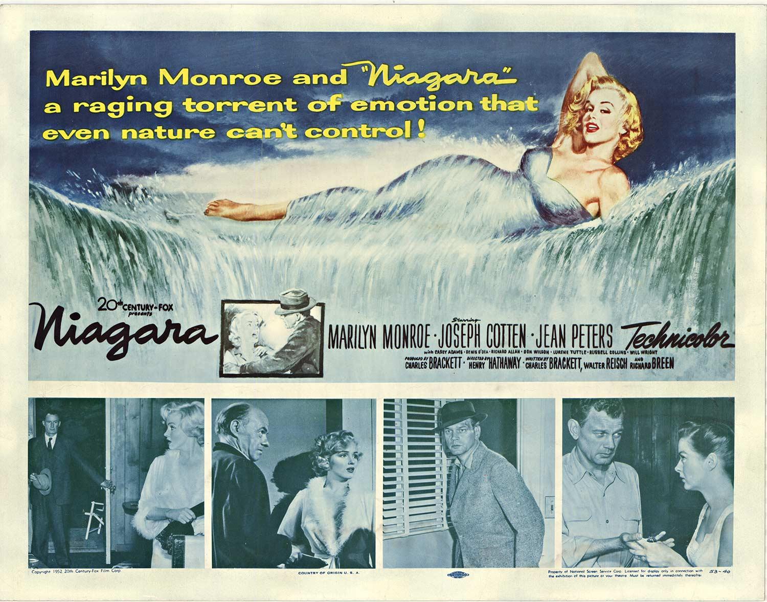 Original „Niagara“, Marilyn Monroe, 1953 Vintage-Filmplakat  Halbbogen – Print von Unknown
