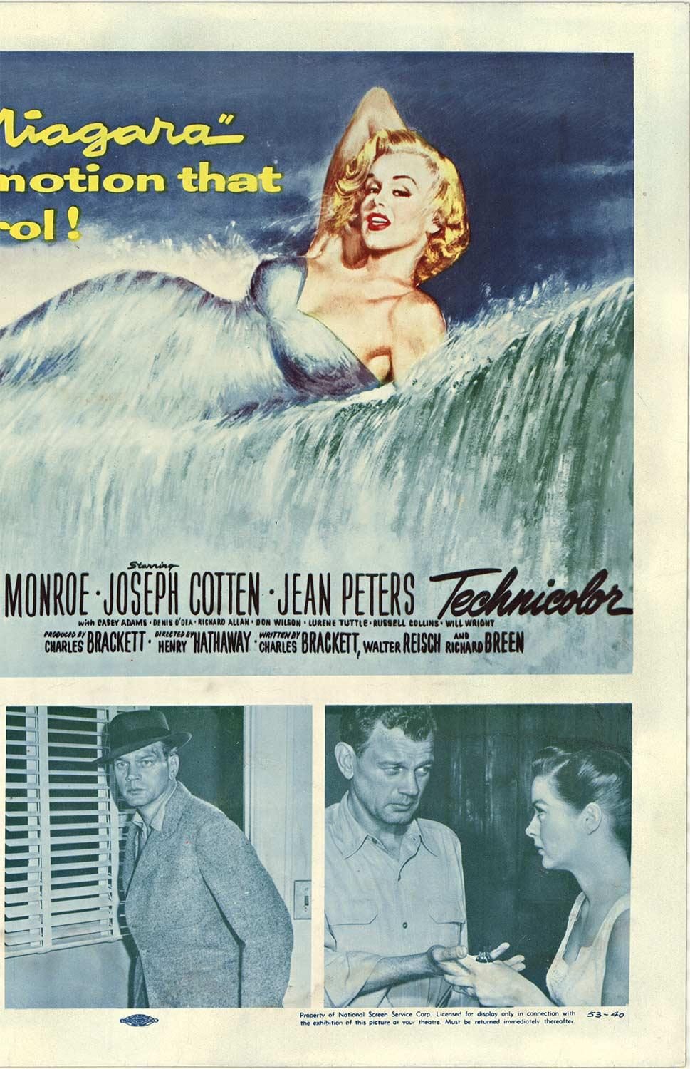 Original „Niagara“, Marilyn Monroe, 1953 Vintage-Filmplakat  Halbbogen (Amerikanische Moderne), Print, von Unknown