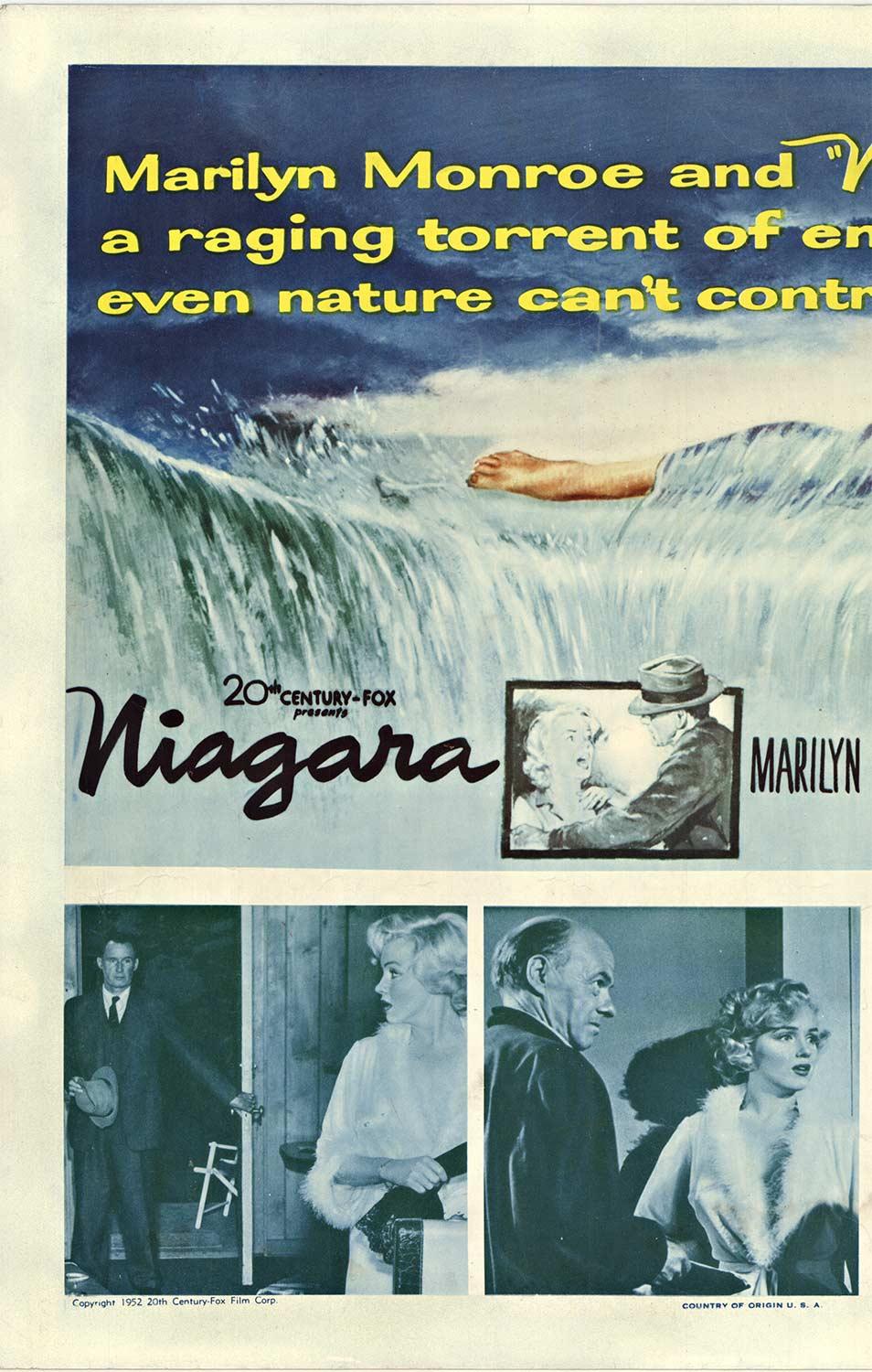 Original „Niagara“, Marilyn Monroe, 1953 Vintage-Filmplakat  Halbbogen (Grau), Landscape Print, von Unknown
