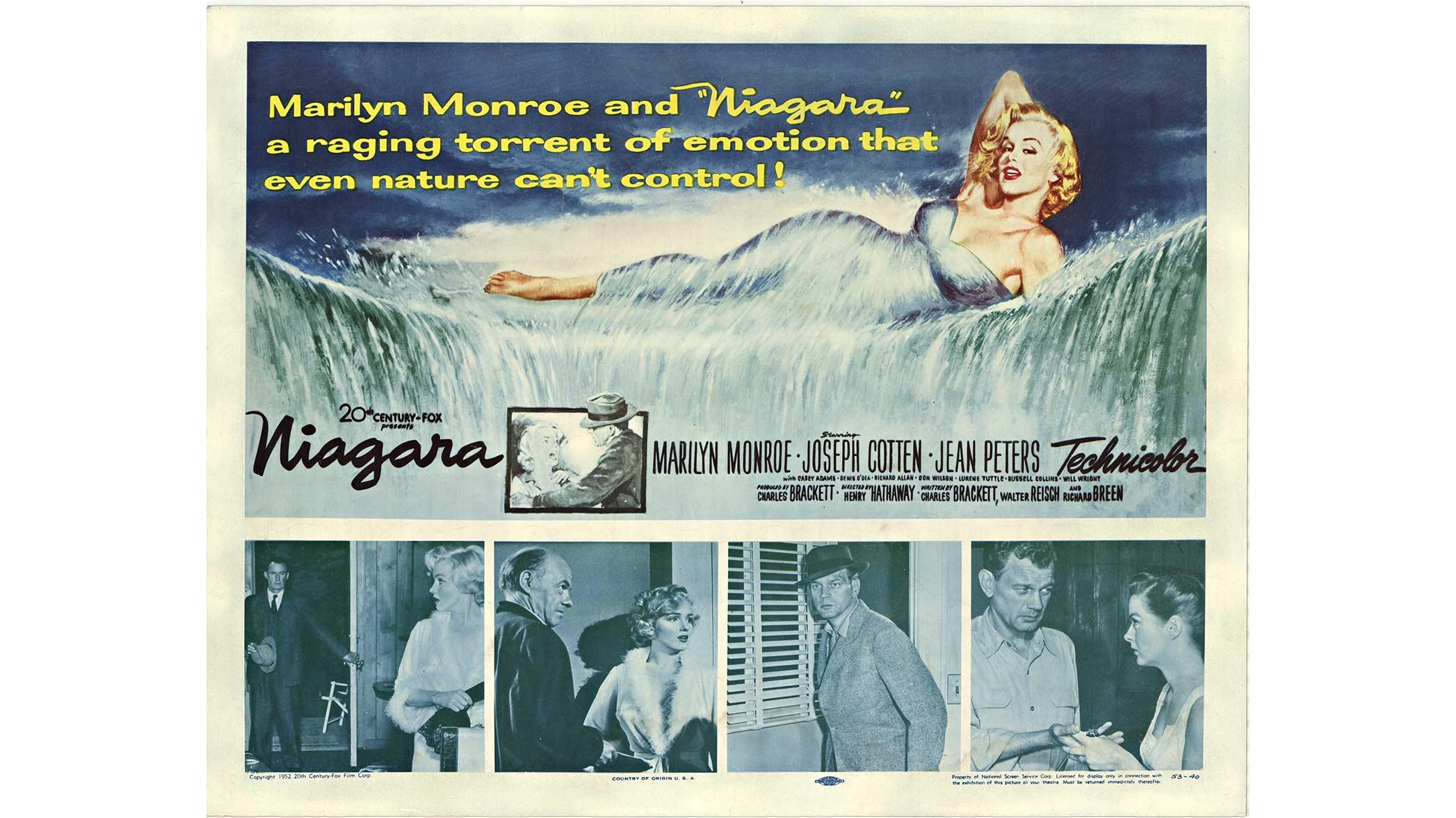 Unknown Landscape Print – Original „Niagara“, Marilyn Monroe, 1953 Vintage-Filmplakat  Halbbogen