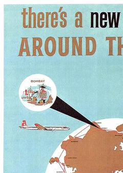 Original Northwest Orient and Trans World Airlines vintage travel poster