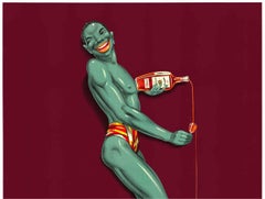 Original Old Manada Rum French antique linen backed lithograph poster  artdeco