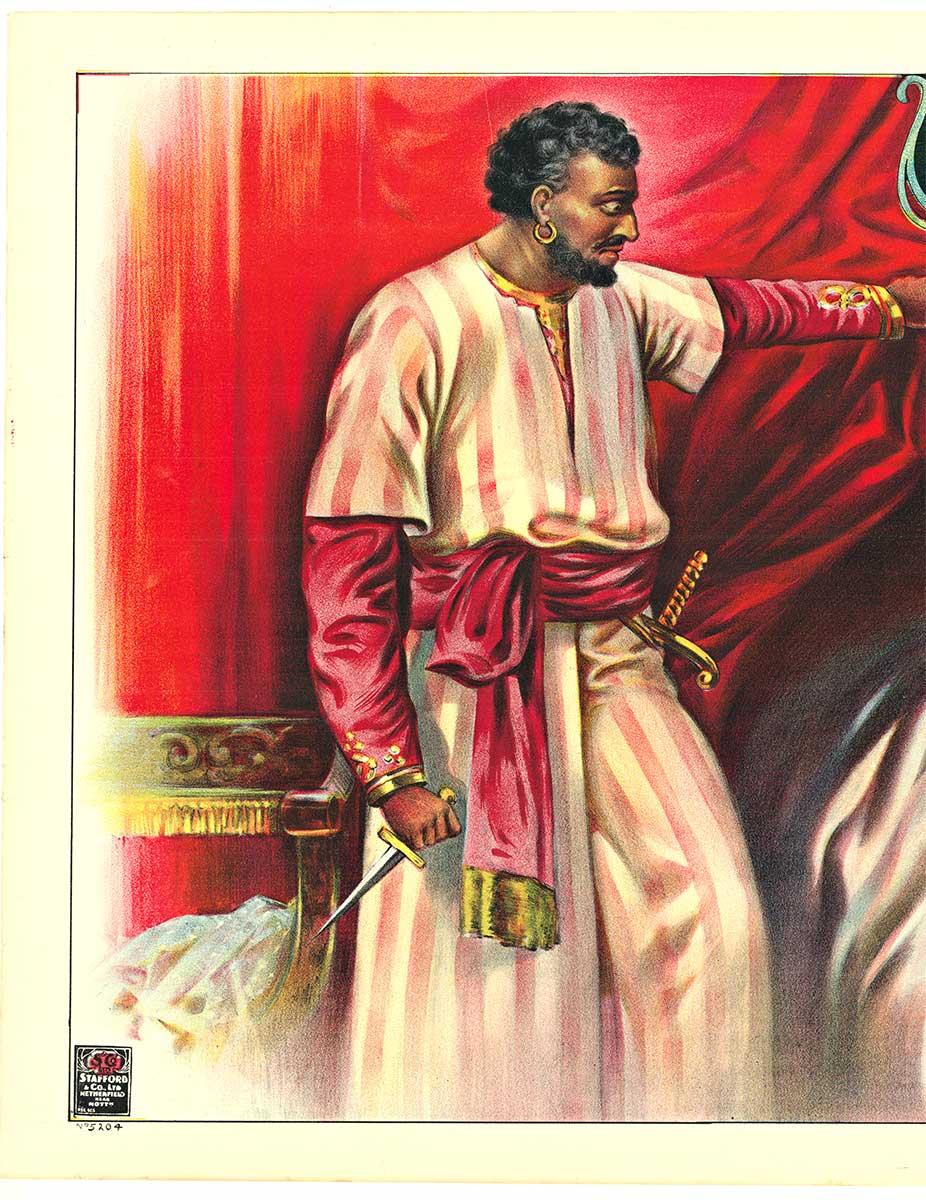 Otello originale  (e Desdemona)  manifesto teatrale litografico d'epoca - Print di Unknown