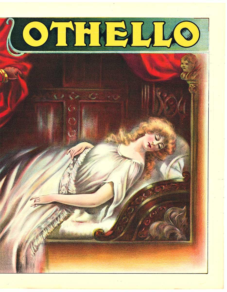 Otello originale  (e Desdemona)  manifesto teatrale litografico d'epoca - Print Art Nouveau di Unknown