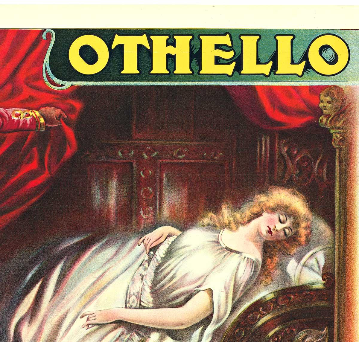 Otello originale  (e Desdemona)  manifesto teatrale litografico d'epoca - Portrait Print Beige di Unknown