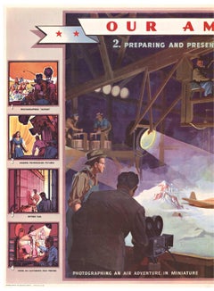 Original "Our America, #2 Producing Motion Pictures" vintage poster