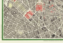 Originale di Parigi "Veduta del centro presa dall'alto" - 1950 - Supporto in lino, A