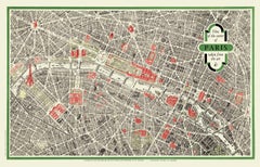 Originale di Parigi "Veduta del centro presa dall'alto" - 1950 - Supporto in lino, A