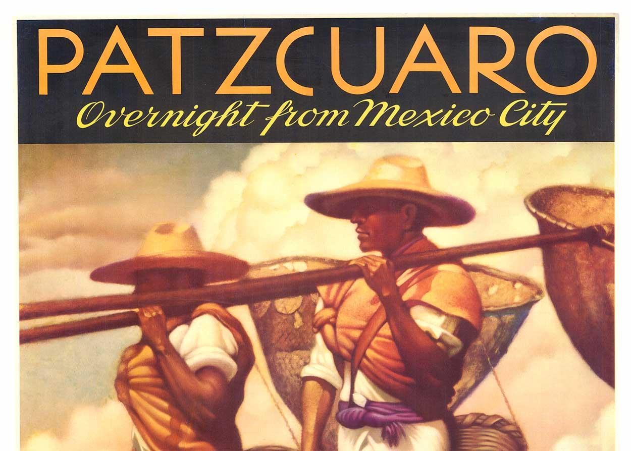 Original Patzcuaro National Railways of Mexico Overnight from Mexico City poster - Print by Unknown