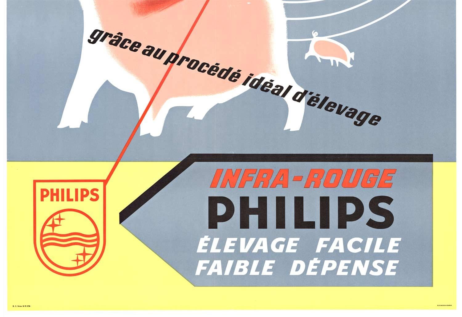 Affiche vintage d'origine Philips Infra-Rouge  dos de lin - Modernisme américain Print par Unknown