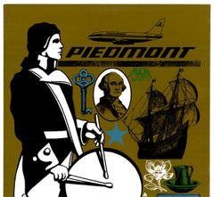 Original Piedmont Airlines Poster di viaggio vintage dell'American's Heritage biancheria