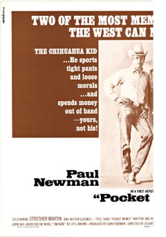 Original "Pocket Money" vintage movie poster  half-sheet   Paul Newman, Marvin