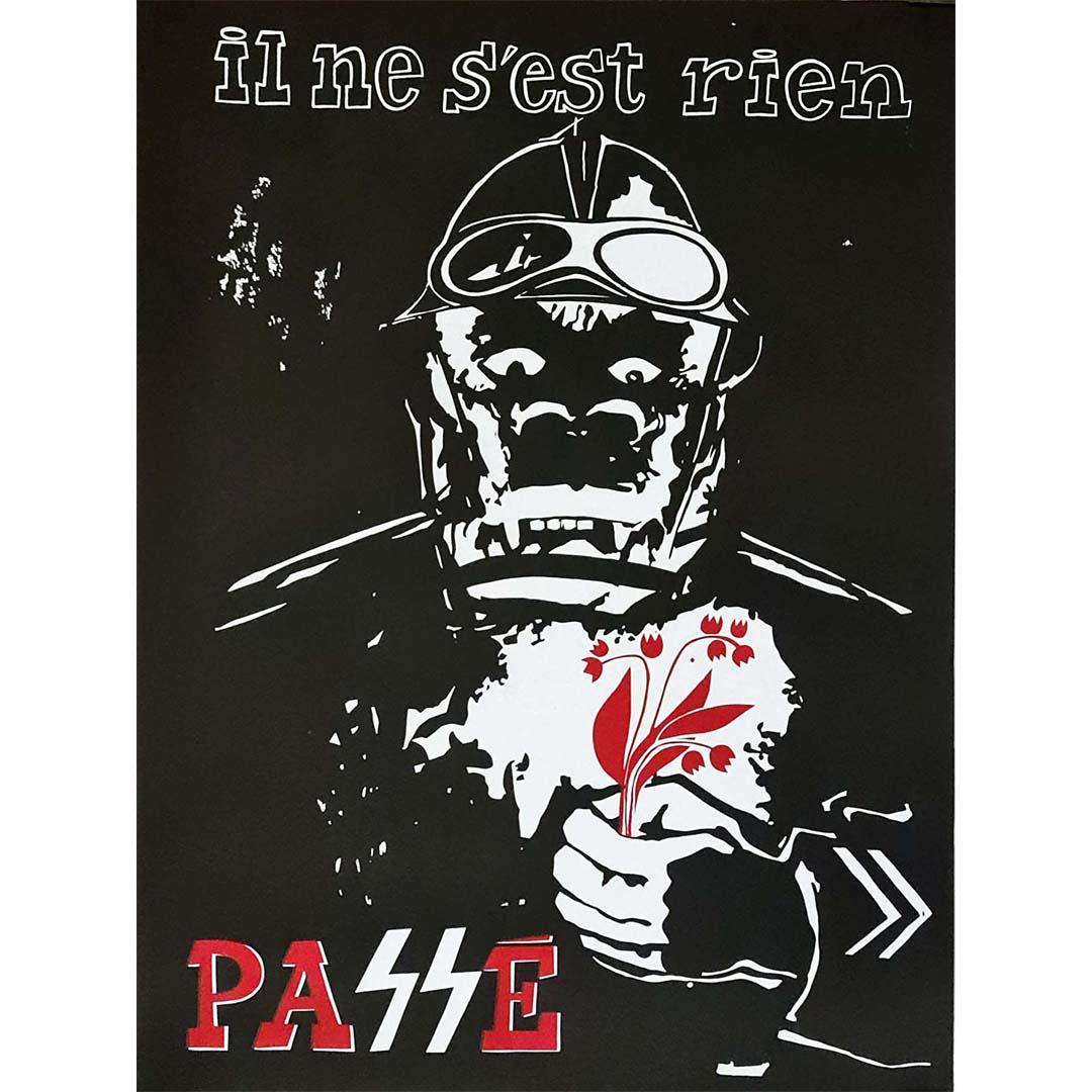 Politisches Originalplakat vom Mai 68 Nichts passiert - Il ne s'est rien paSSé