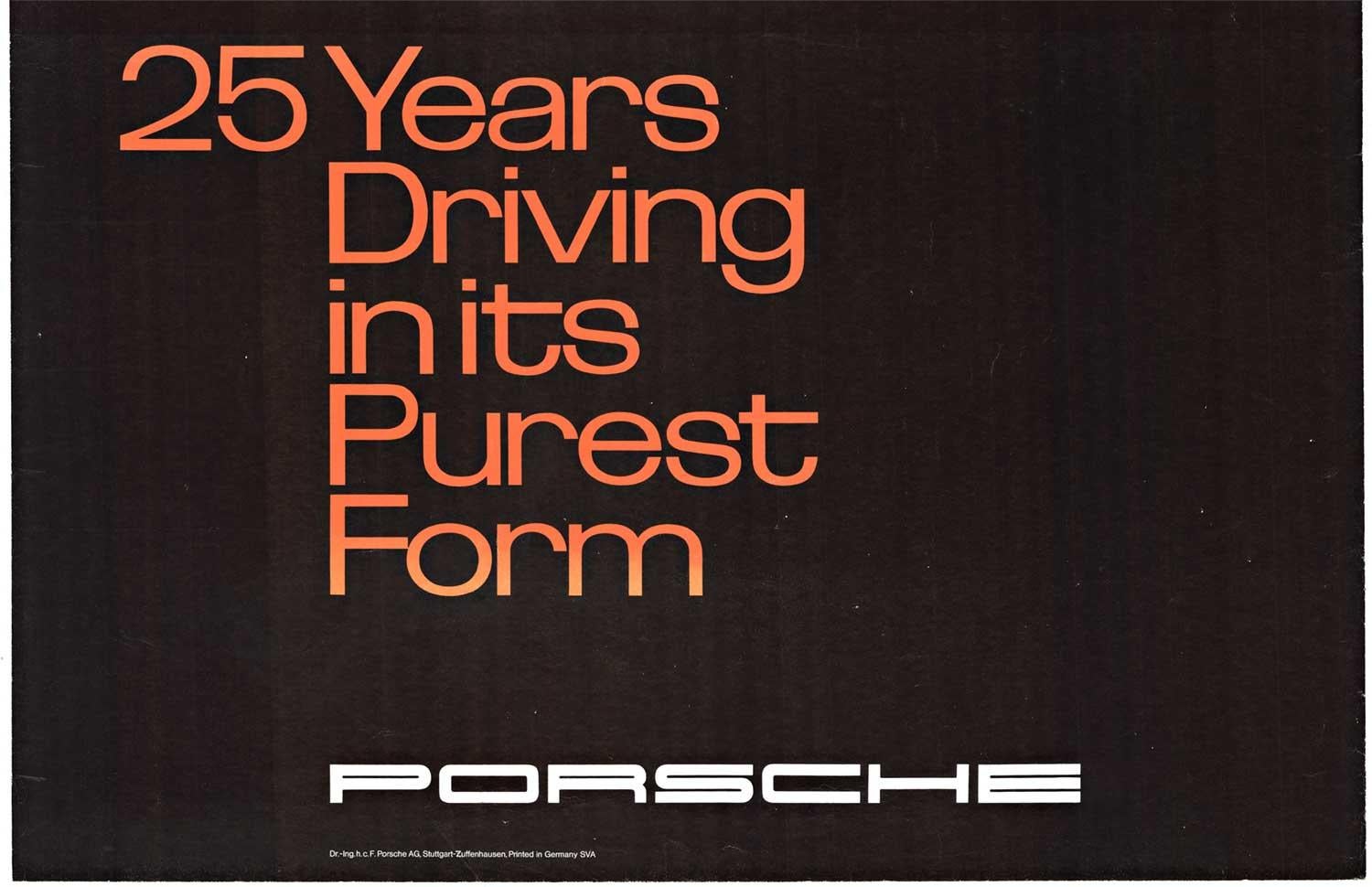 Original Porsche '25 Years Driving in its Purest Form' vintage factory poster - Print by Unknown