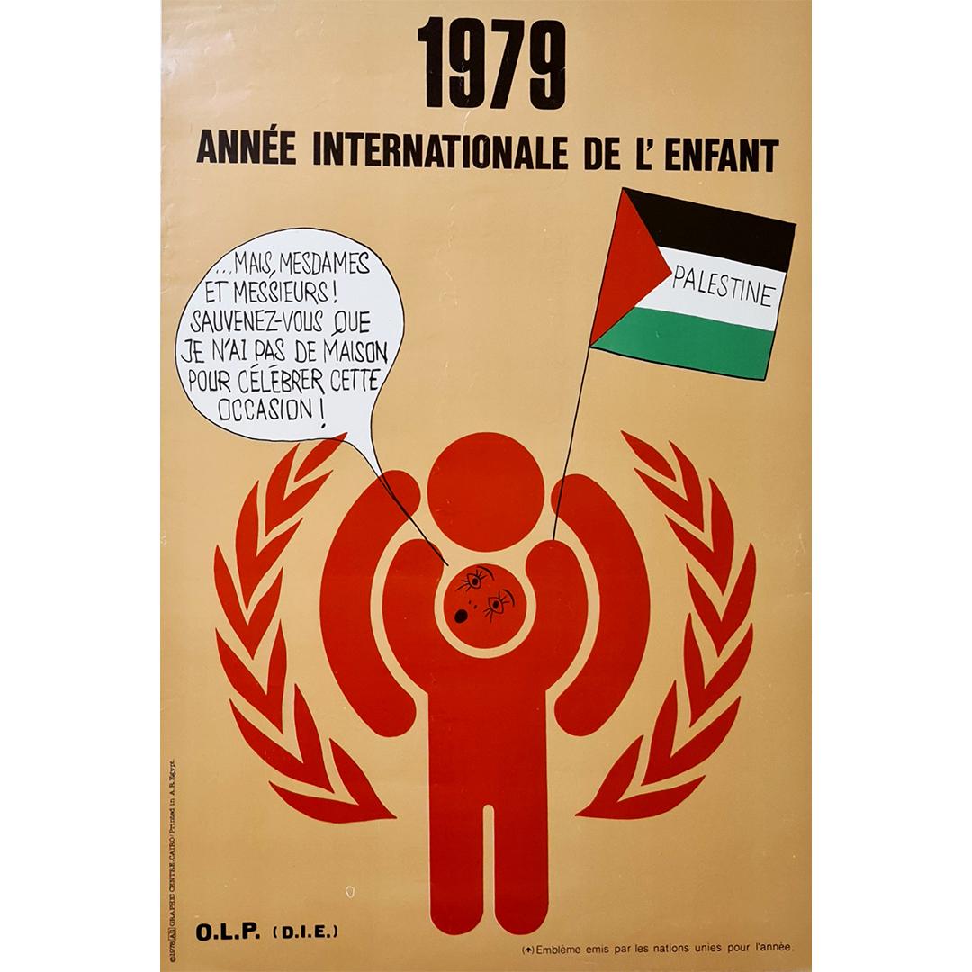 Poster originale per celebrare l'Anno Internazionale del Bambino 1979 - Palestina - Print di Unknown
