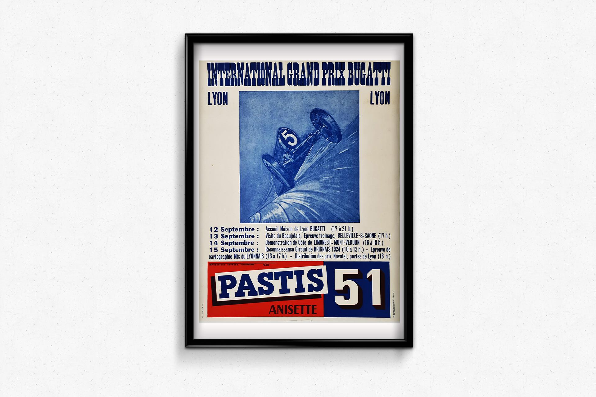 Poster originale che illustra il weekend del Grand Prix de Lyon del 1974 in vendita 1