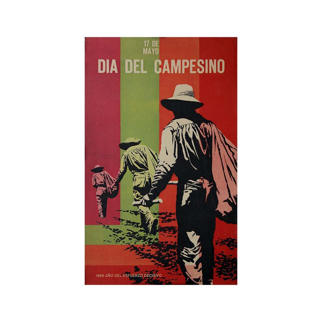 Affiche originale Día del Campesino 17 de Mayo 1969, Año del Esfuerzo Decisivo en vente 2
