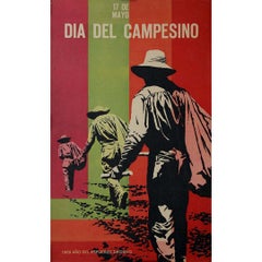 Vintage Original poster Día del Campesino 17 de Mayo 1969, Año del Esfuerzo Decisivo