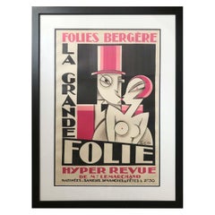 Vintage Original Poster for a Review at the "Folie Bergere" in Paris
