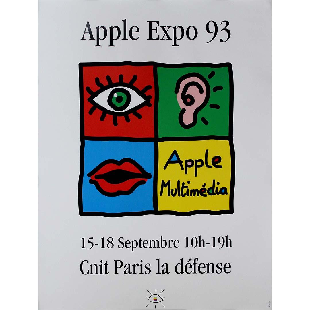 Original poster for the 1993 Multimedia Expo 93 at CNIT Paris La Défense Apple - Print by Unknown