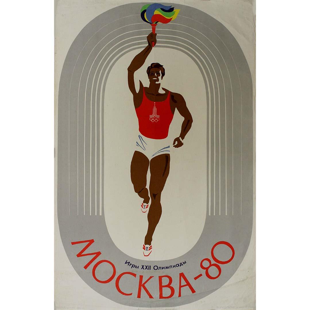 Original poster for the XXII Olympic Games, held in Moscow in 1980 - Print by Unknown