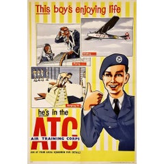 Original poster of the Air training Corps from the 50's - Airline - Military