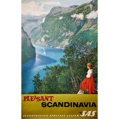 Original poster of the airline SAS Scandinavian Airlines System - Geirangerfjord