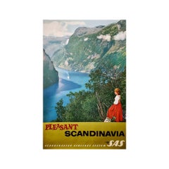 Original poster of the airline SAS Scandinavian Airlines System - Geirangerfjord